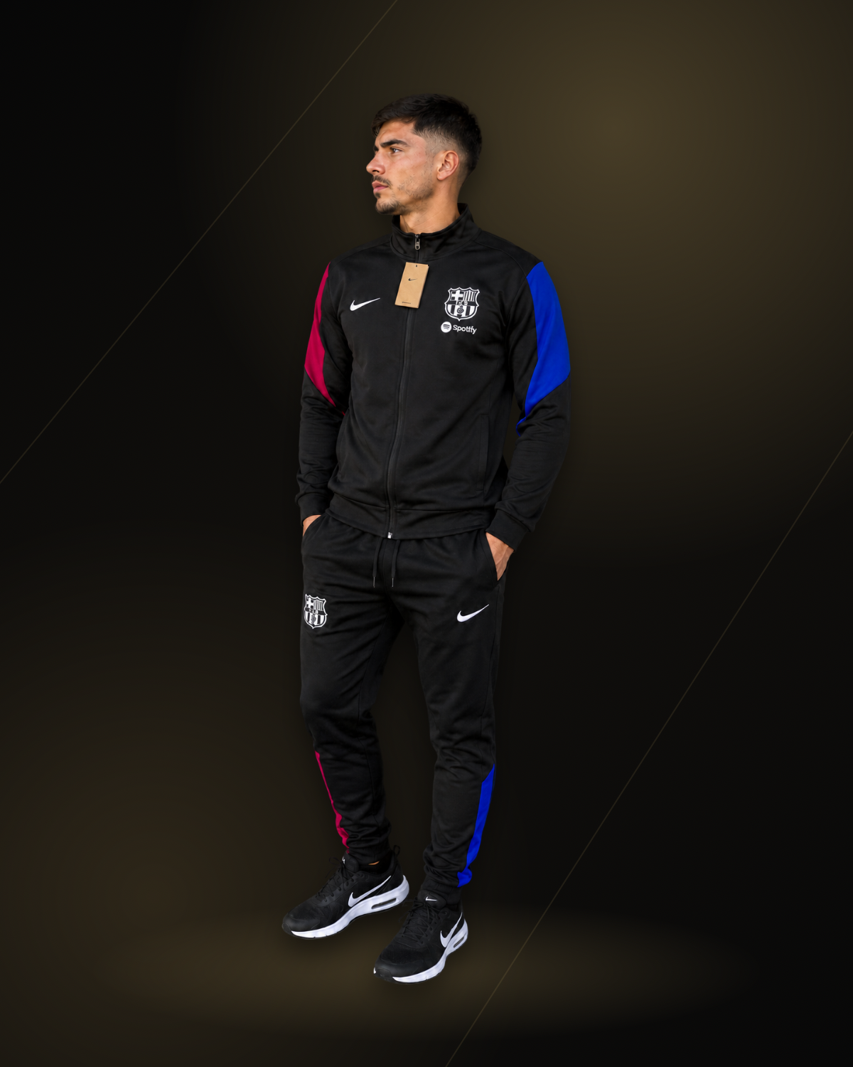 Conjunto de Inverno Masculino Barcelona 2026 - Jaqueta + Calça Preto