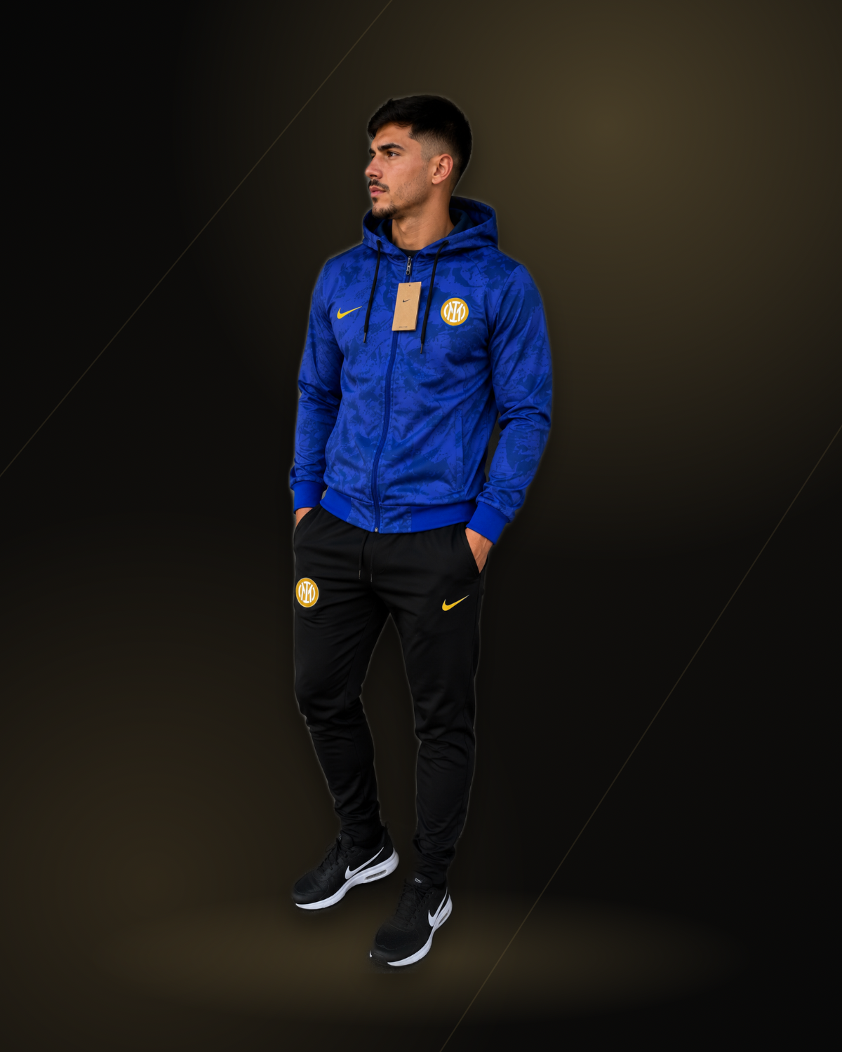 Conjunto de Inverno Masculino Inter De Milão 2026 - Jaqueta com Capuz + Calça -