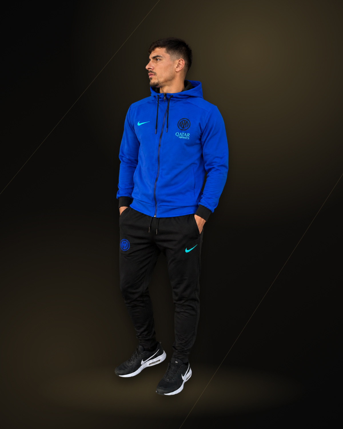 Conjunto de Inverno Masculino Inter De Milão 2026 - Jaqueta com Capuz + Calça azul
